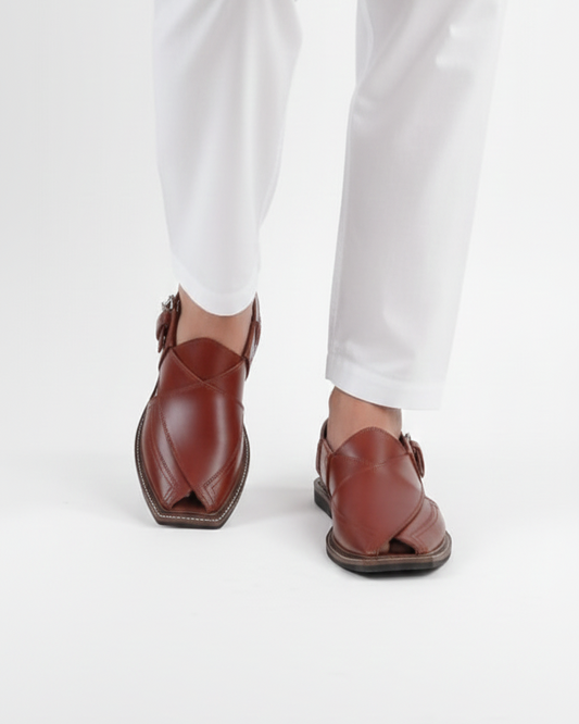 Pure Leather Handmade Peshawari Chappal For Men