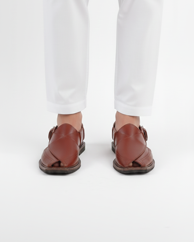 Pure Leather Handmade Peshawari Chappal For Men