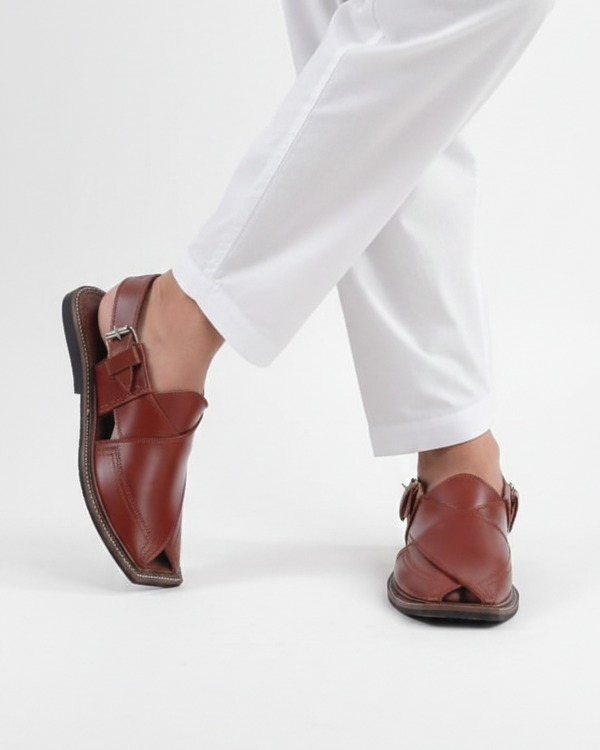 Pure Leather Handmade Peshawari Chappal For Men