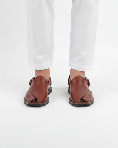 Pure Leather Handmade Peshawari Chappal For Men