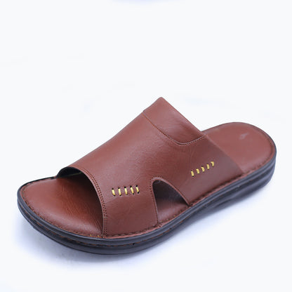 Classic Handmade Leather Slipper for Men S#1006