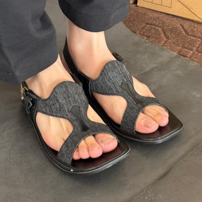 Handmade Pure Taar Black Panjedar Chappal