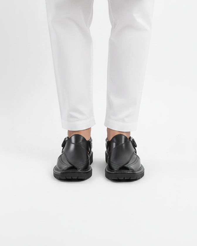 Pure Leather Handmade Kaptaan Chappal For Men