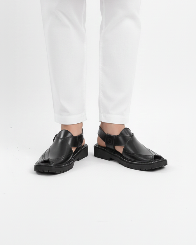 Pure Leather Handmade Kaptaan Chappal For Men