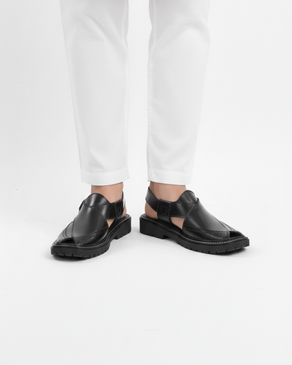 Pure Leather Handmade Kaptaan Chappal For Men