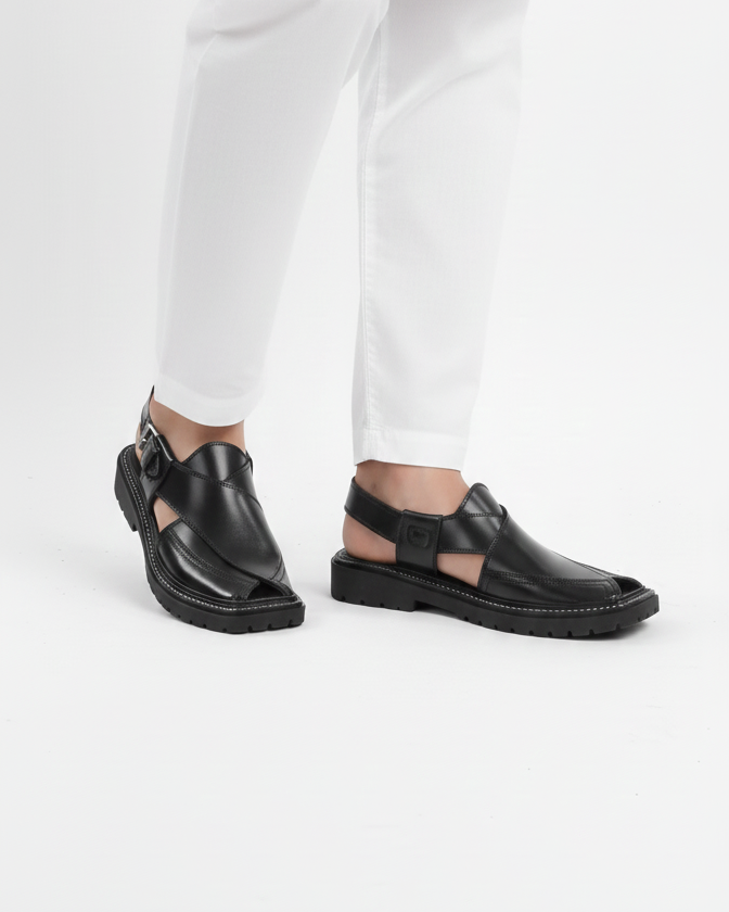 Pure Leather Handmade Kaptaan Chappal For Men