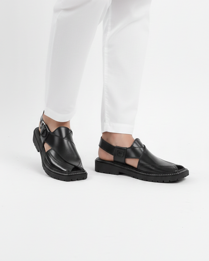 Pure Leather Handmade Kaptaan Chappal For Men